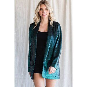 Sequin Shawl Lapel Blazer